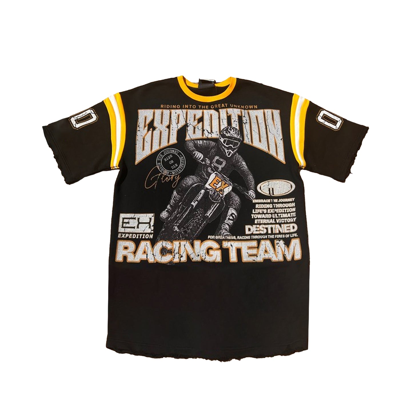 Expedition Mens Ride Or Die Oversized Crew Neck T-Shirt EXCTS26213 Black