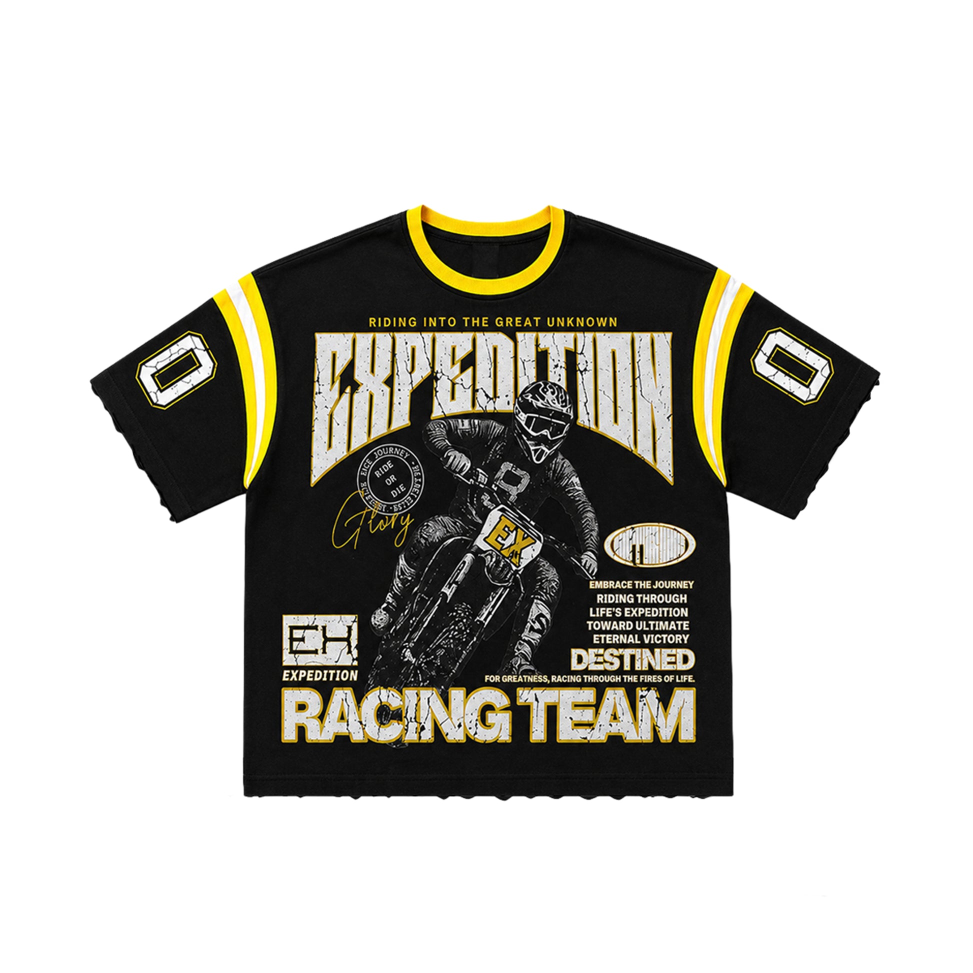 Expedition Mens Ride Or Die Oversized Crew Neck T-Shirt EXCTS26213 Black