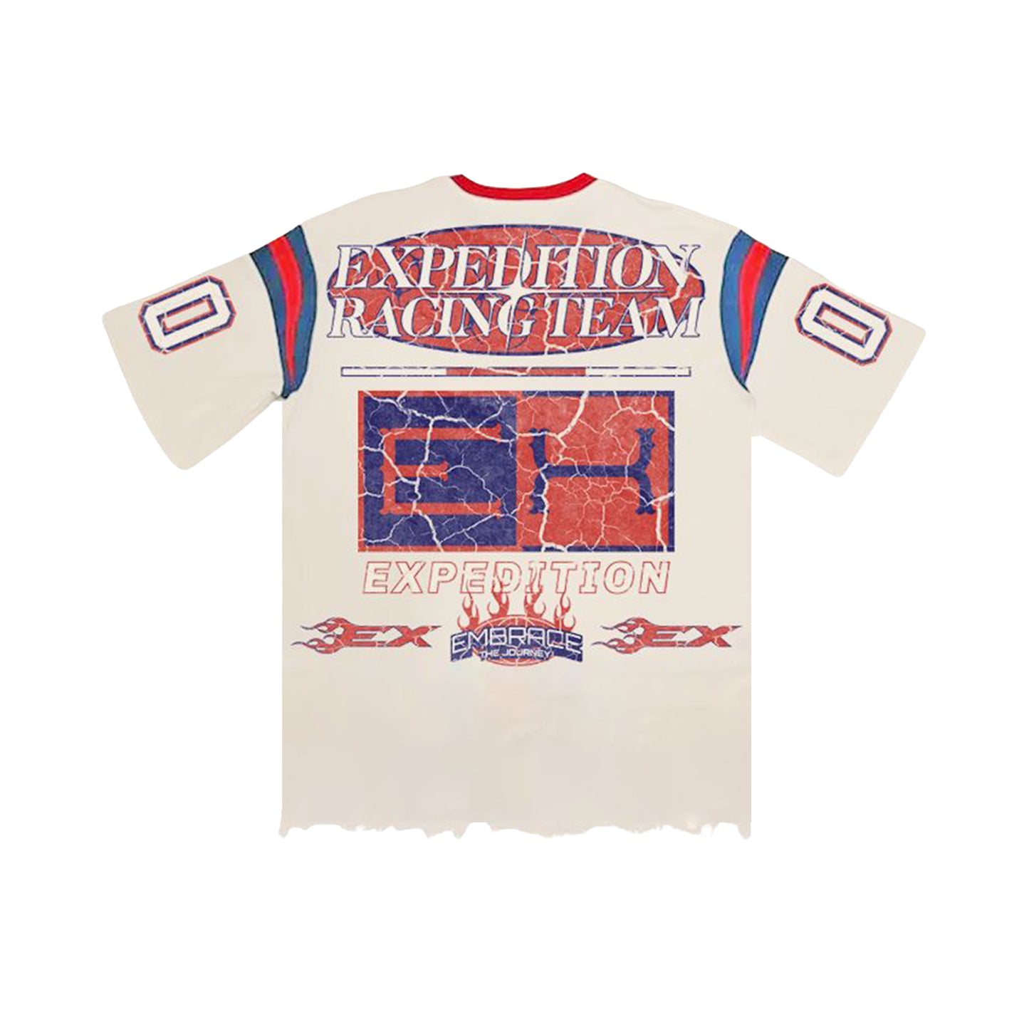 Expedition Mens Ride Or Die Oversized Crew Neck T-Shirt EXCTS26213 White