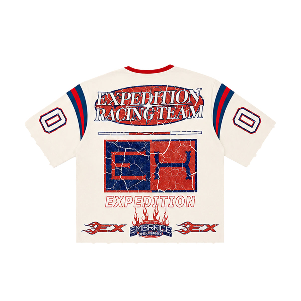 Expedition Mens Ride Or Die Oversized Crew Neck T-Shirt EXCTS26213 White