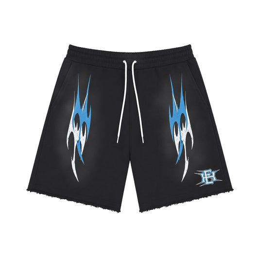 Expedition Mens Washed Tribal French Terry Sweatshorts EXSSS26218 Black