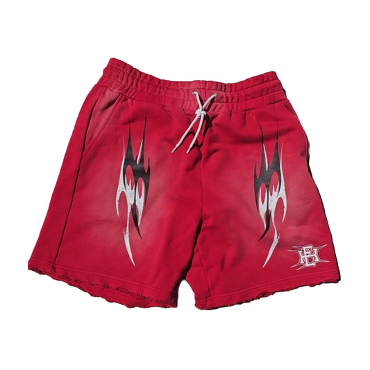 Expedition Mens Washed Tribal French Terry Sweatshorts EXSSS26218 Red