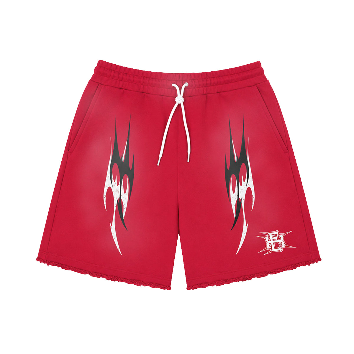 Expedition Mens Washed Tribal French Terry Sweatshorts EXSSS26218 Red