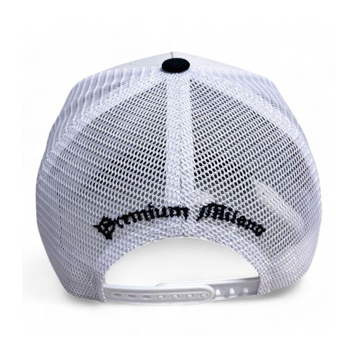 Premium Milano Mens 777 5-Panel Trucker Hat M777001 White/Black