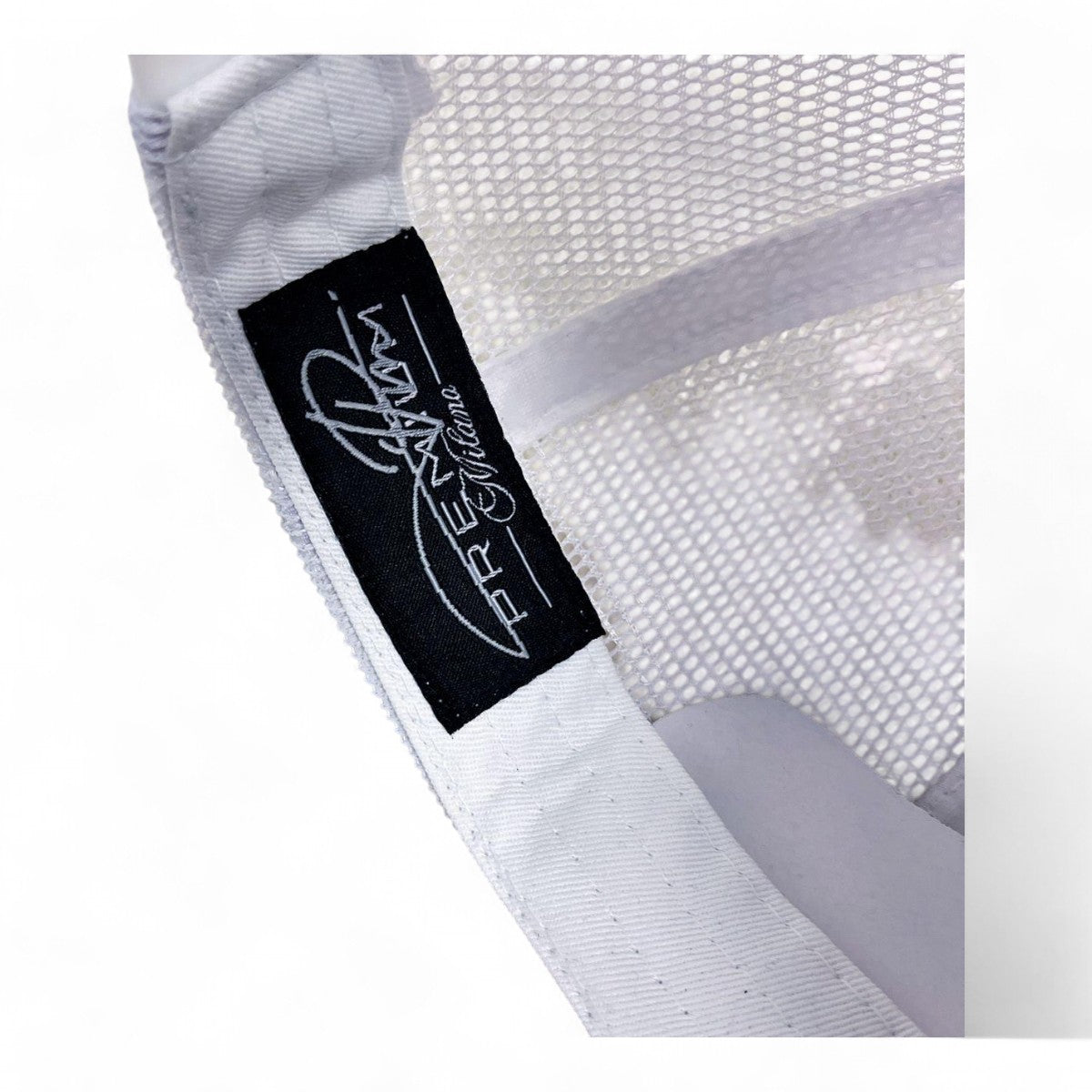 Premium Milano Mens Aces 5-Panel Trucker Hat MACE102 White/Black/Red