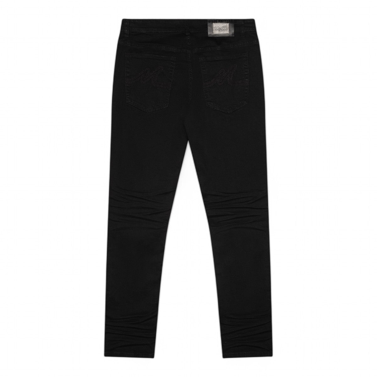 Premium Milano Mens Milan Slim Straight Jeans PM200002 Jet Black