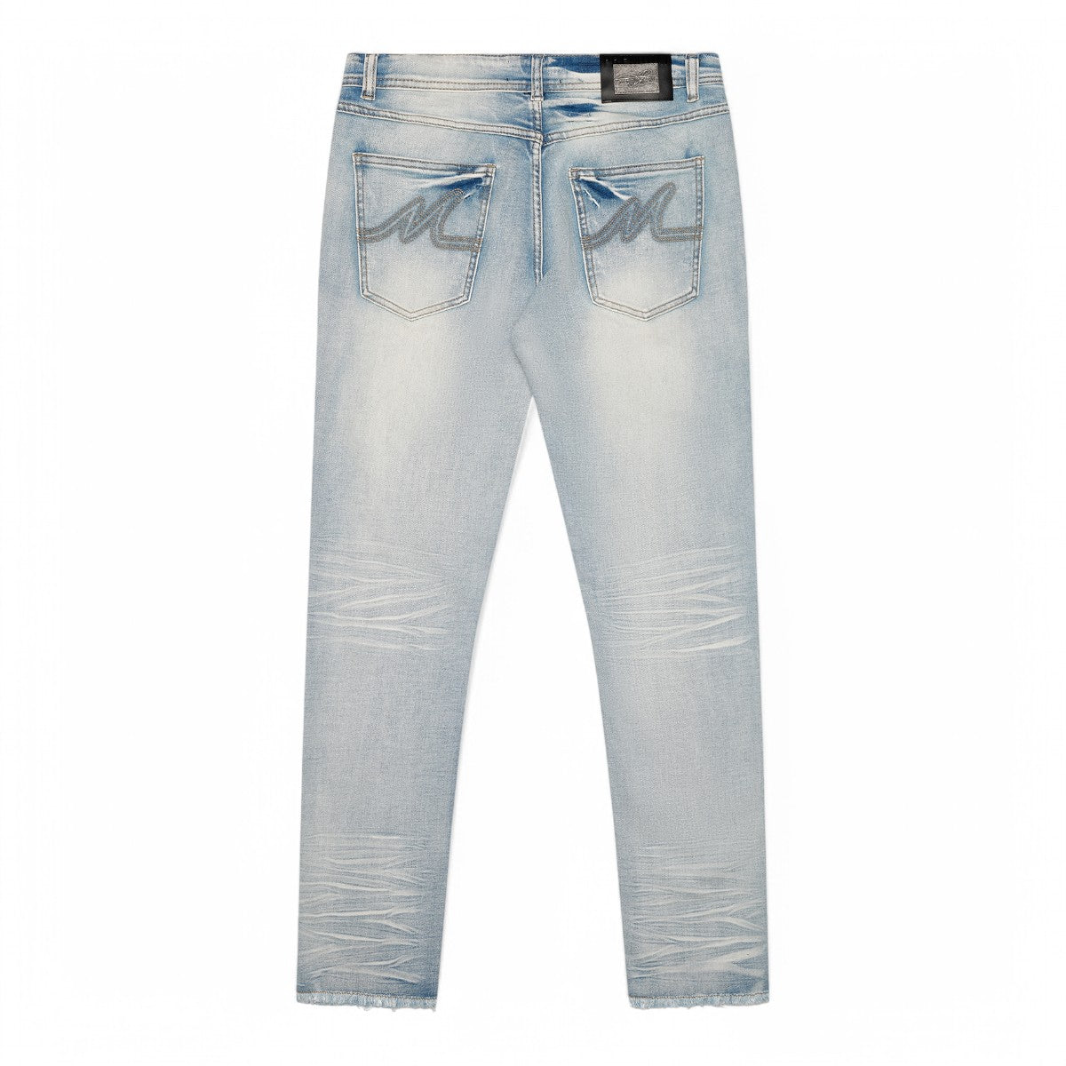 Premium Milano Mens Pisa Slim Straight Flair Jeans PM561211 Light Wash