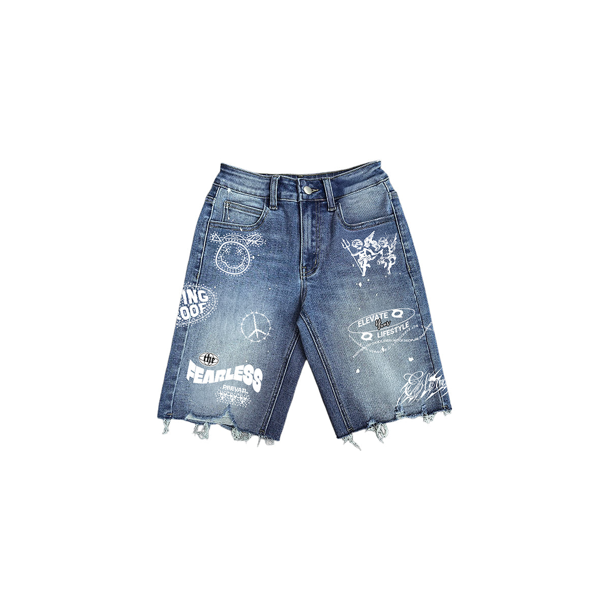 Premium Milano Mens Fearless Denim Shorts PMDS26907 Blue