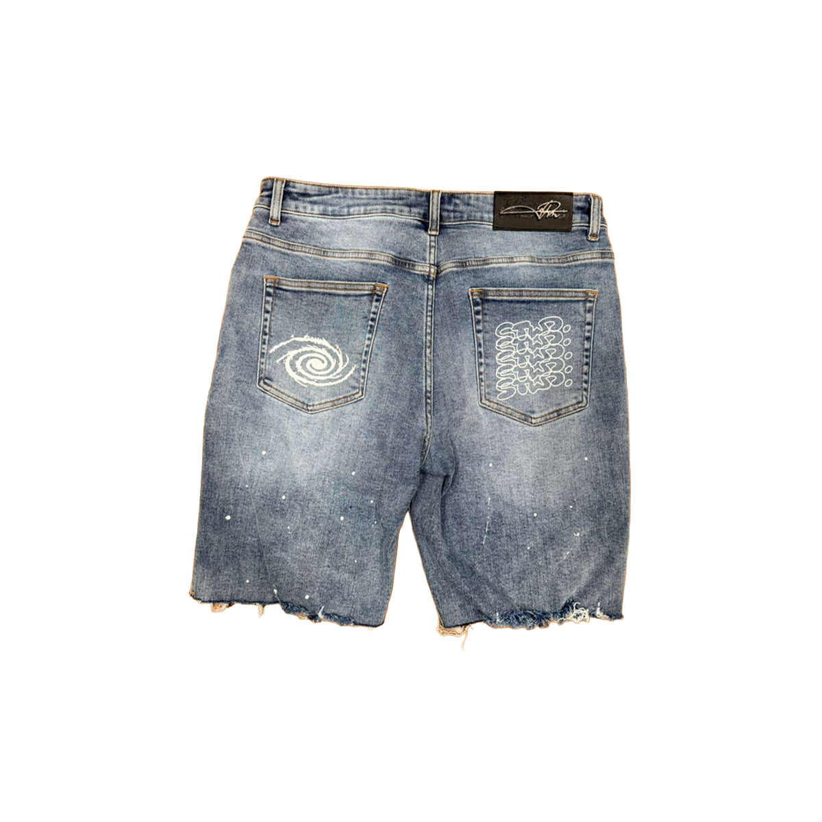 Premium Milano Mens Snakes All Around Denim Shorts PMDS26908 Blue