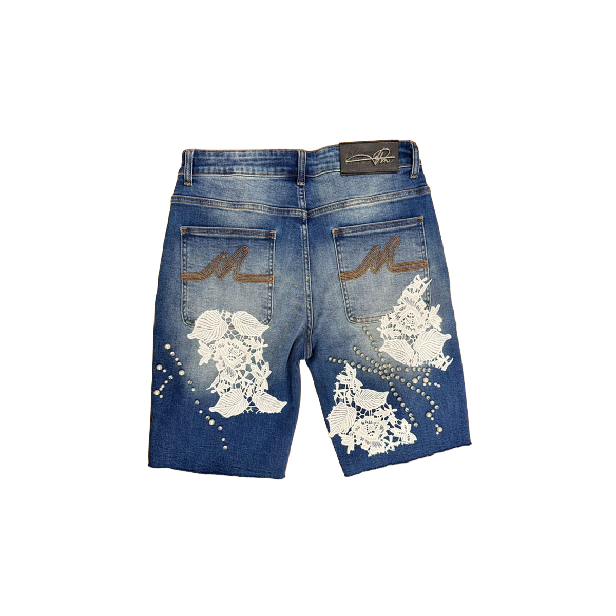 Premium Milano Mens Fall In Love Denim Shorts PMDS26911 Blue