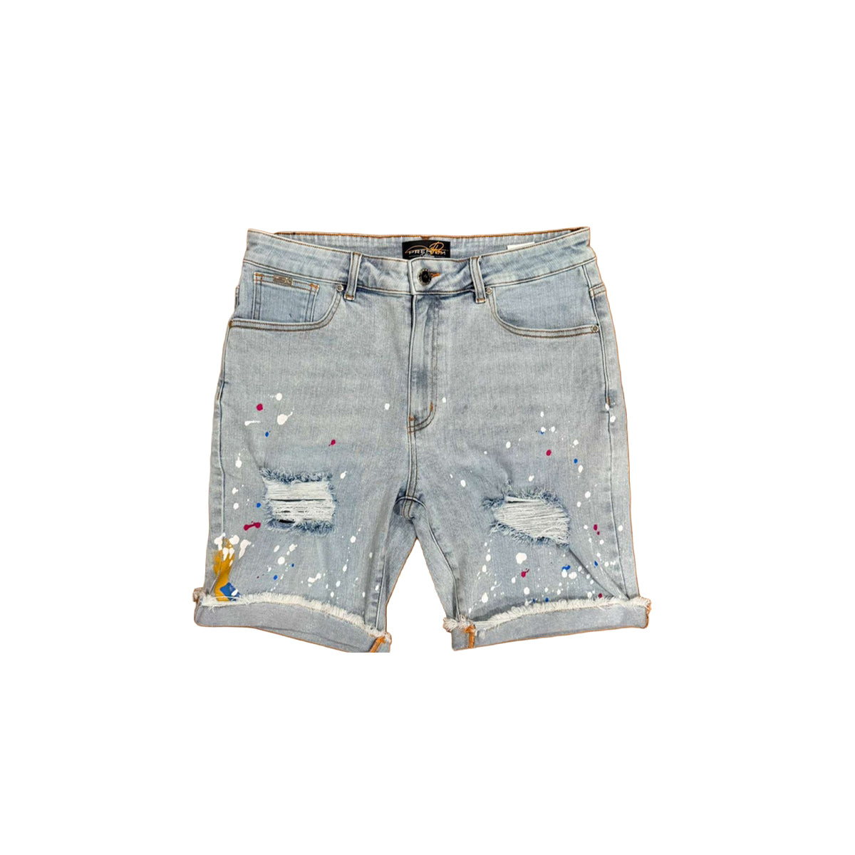Premium Milano Mens Picassos Denim Shorts PMDS26912 Blue
