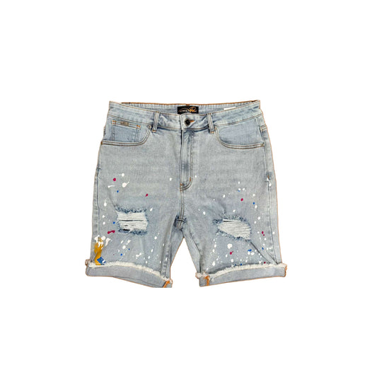 Premium Milano Mens Picassos Denim Shorts PMDS26912 Blue