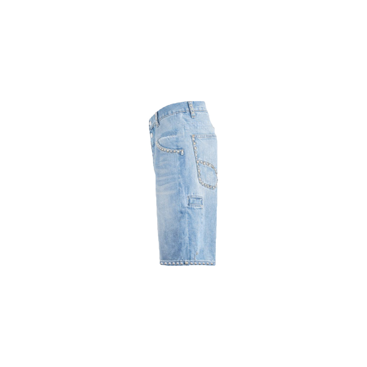Premium Milano Mens Studded Denim Shorts PMDS26915 Blue