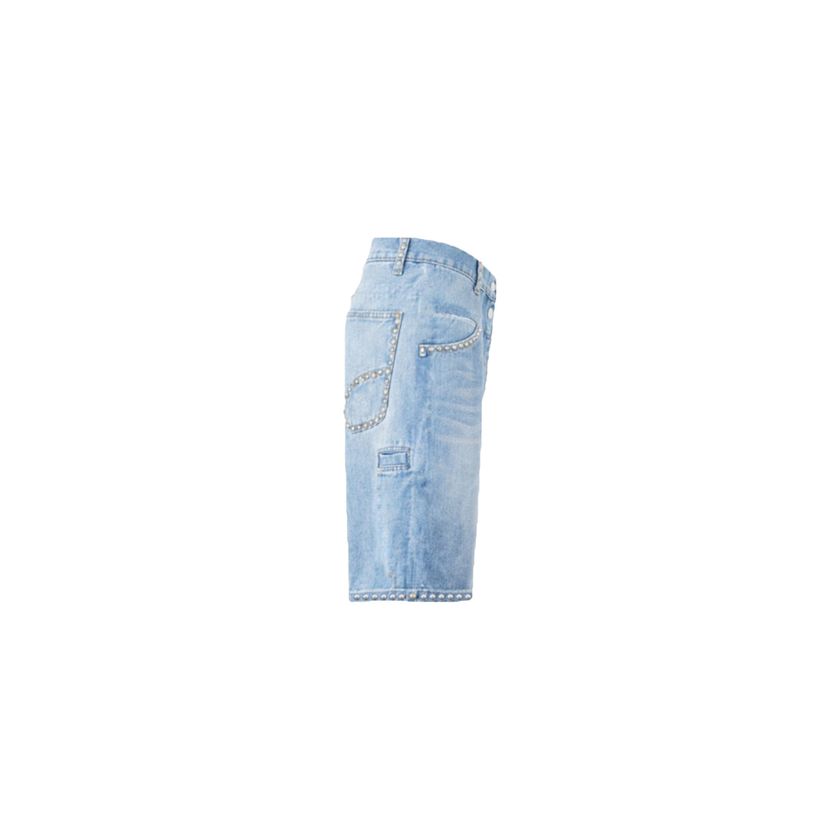 Premium Milano Mens Studded Denim Shorts PMDS26915 Blue