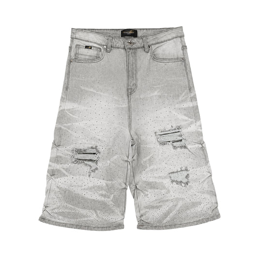 Premium Milano Mens Riviera Denim Shorts PMDS26J22-118 Gray Wash