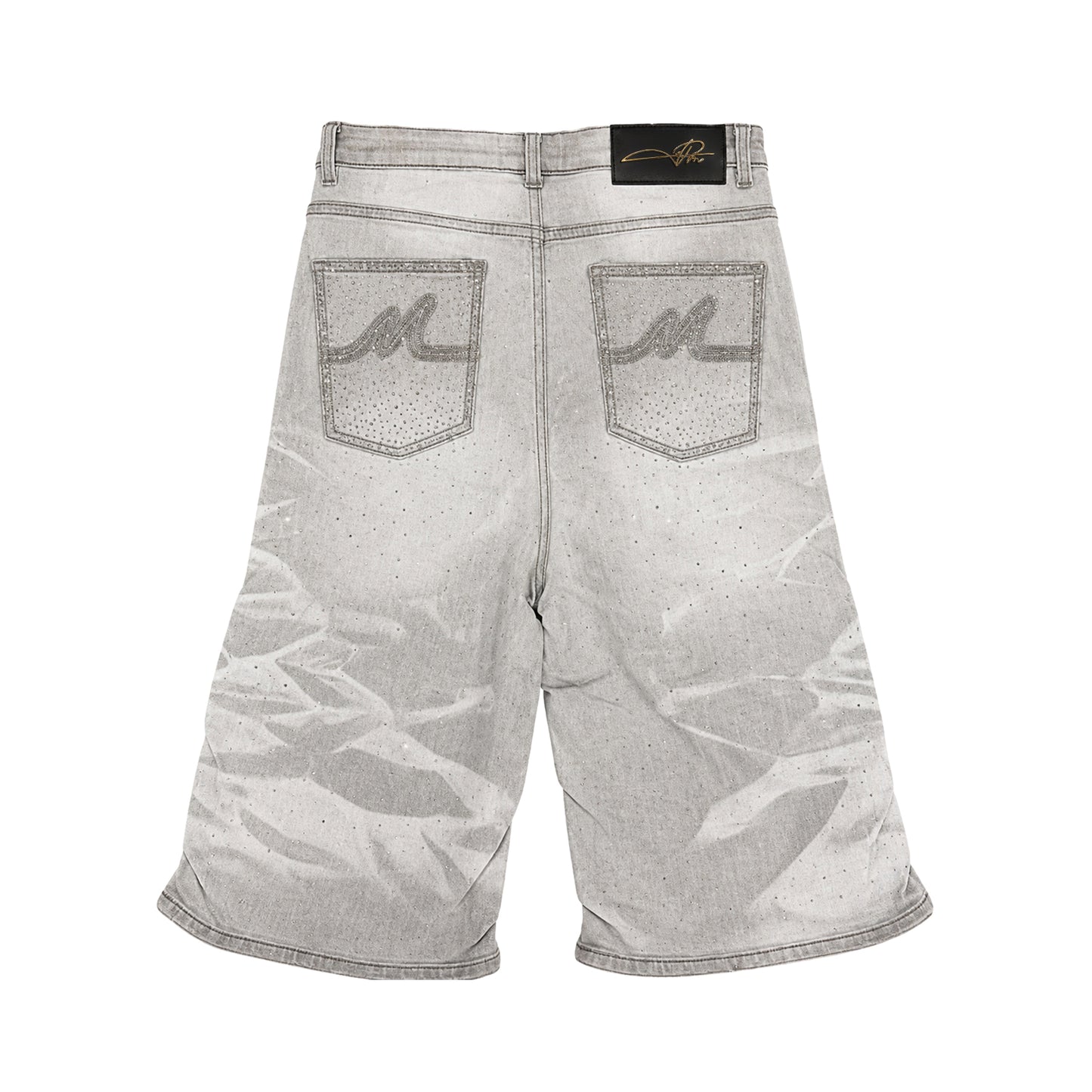 Premium Milano Mens Riviera Denim Shorts PMDS26J22-118 Gray Wash