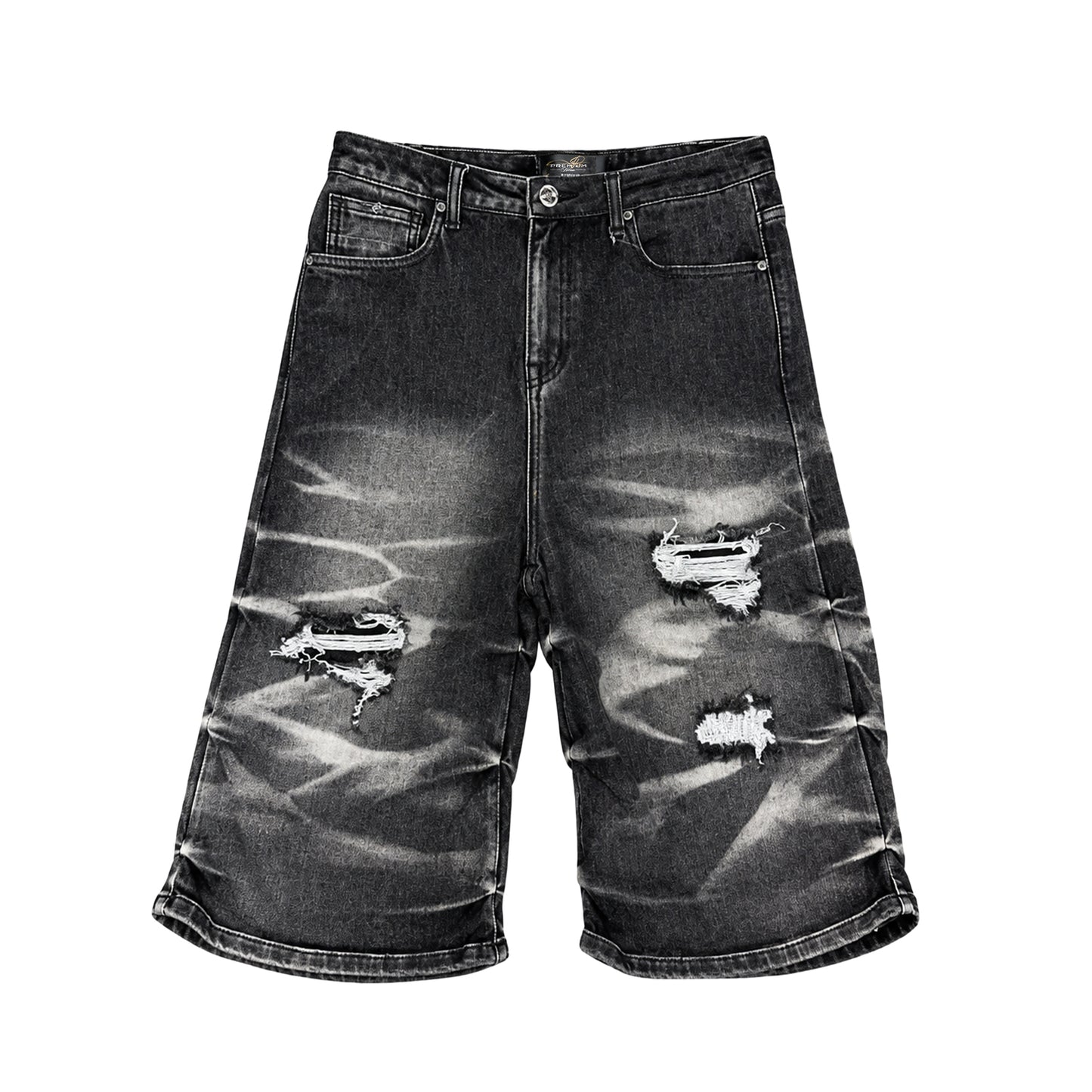 Premium Milano Mens Riviera Denim No Stone Shorts PMDS26J25-100 Black Wash