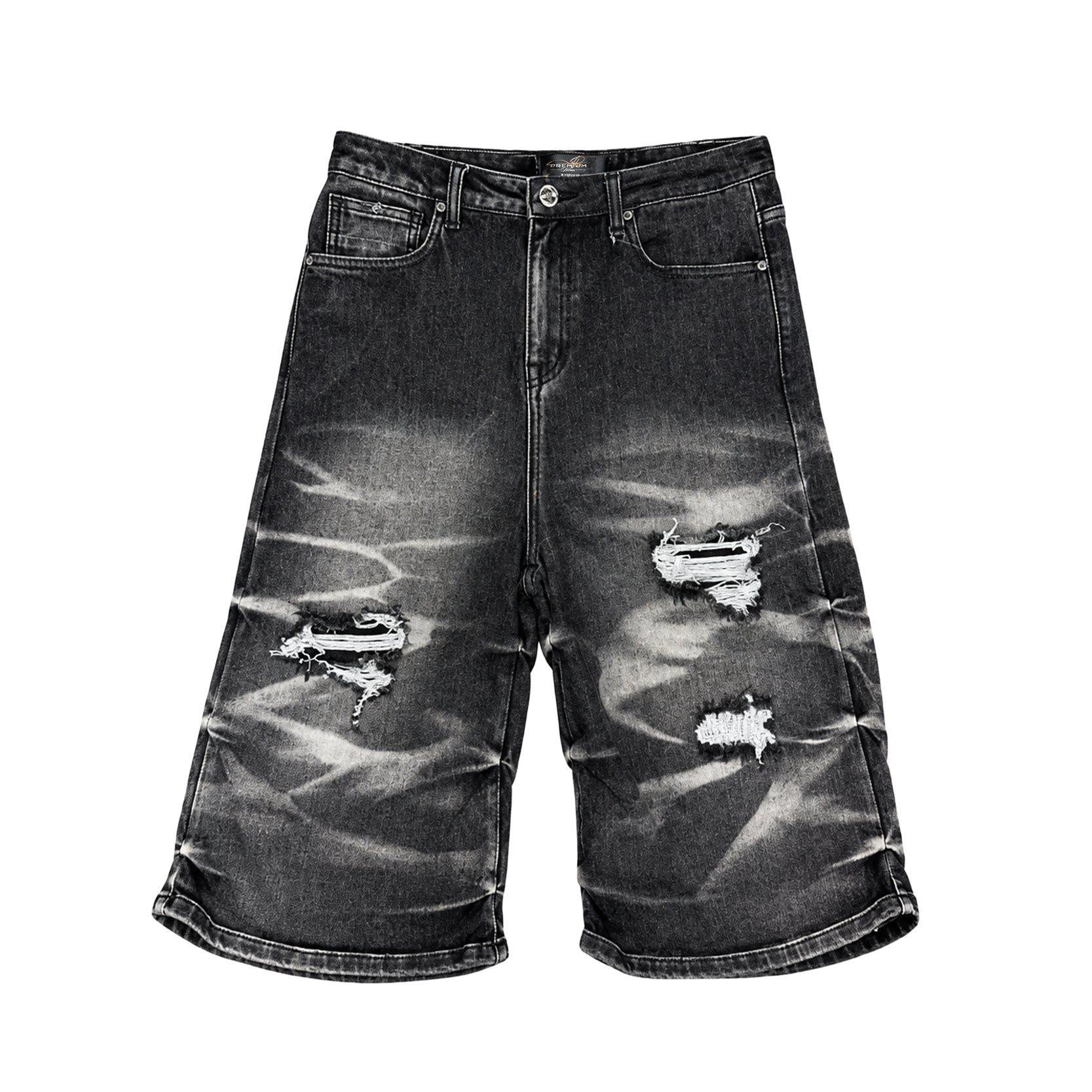 Premium Milano Mens Riviera Denim No Stone Shorts PMDS26J25-100 Black Wash