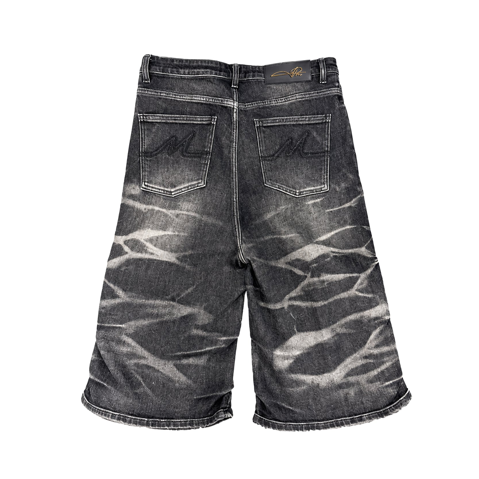 Premium Milano Mens Riviera Denim No Stone Shorts PMDS26J25-100 Black Wash