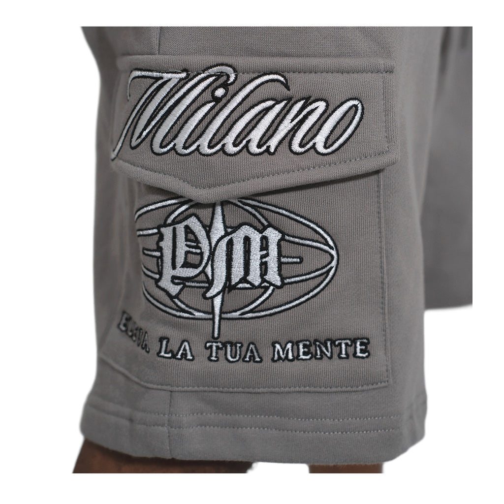 Premium Milano Mens 3M Elevata Fleece Cargo Shorts PMFS26914 Grey
