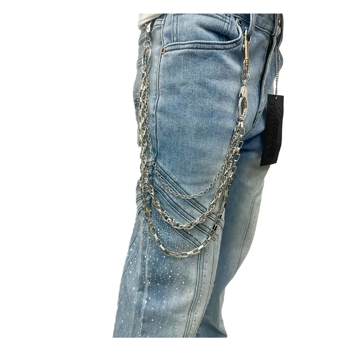 Premium Milano Mens Pentagon Handcuff Chain PCH2-OC Silver