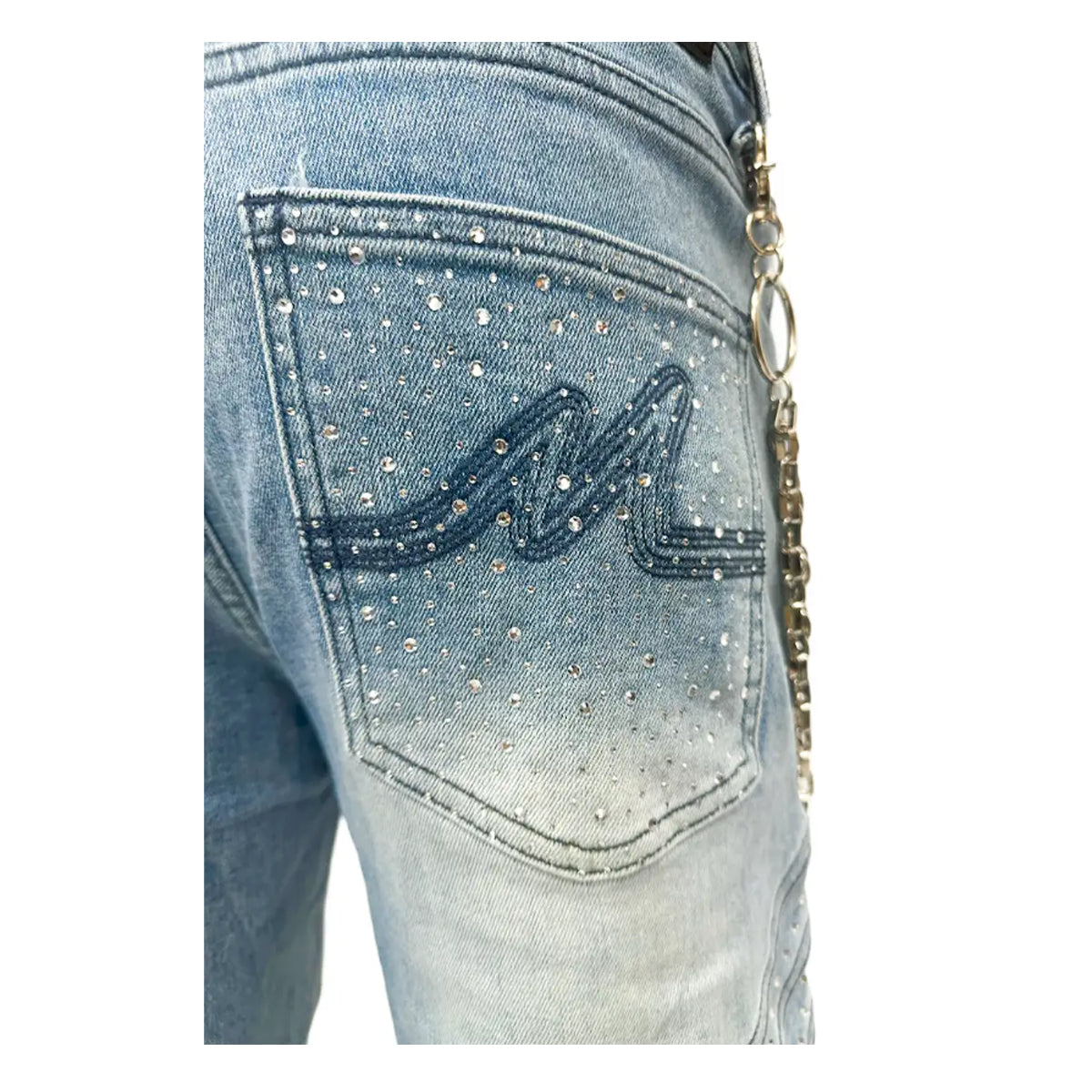 Premium Milano Mens Pentagon Baggy Fit Jeans PMJ20F25-116 LT Blue Wash