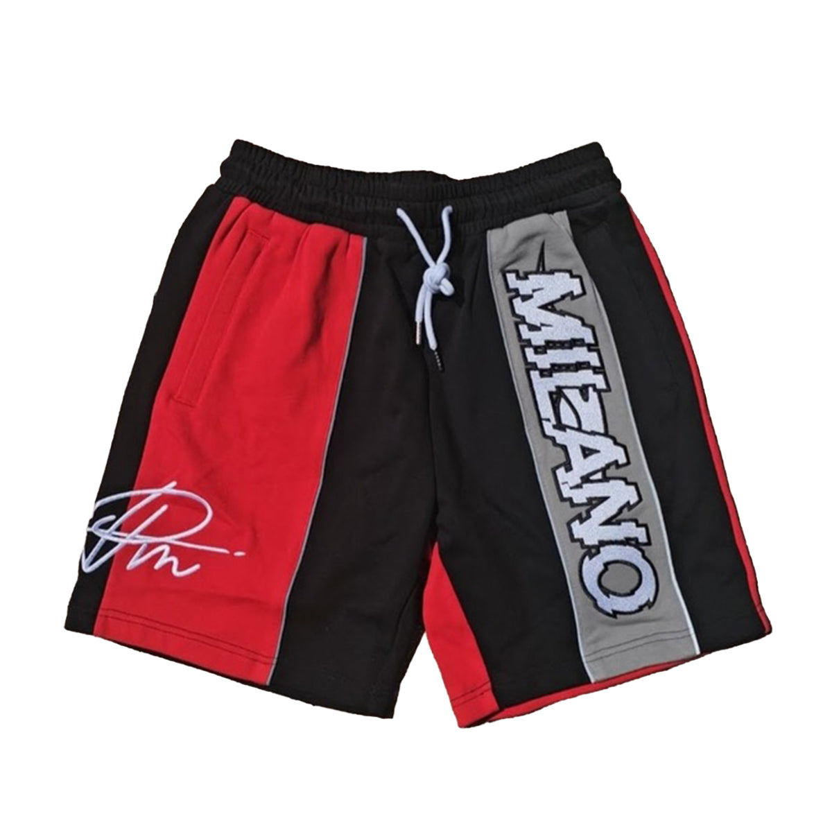 Premium Milano Mens Striped Panel Trunk Shorts PMTS26917 Black/Red