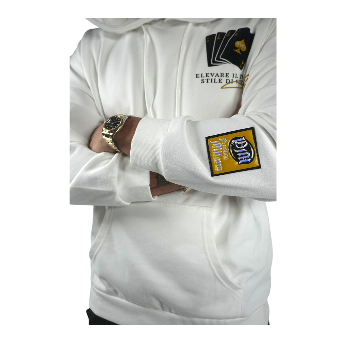 Premium Milano Mens Premium Ace Hoodie RHK4418 White