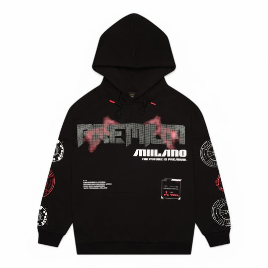 Premium Milano Mens Premium Future Tech Hoodie RHK4422 Black
