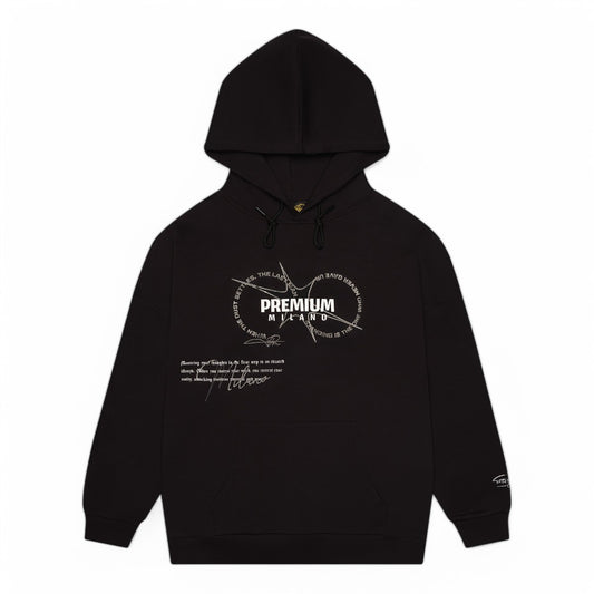 Premium Milano Mens Premium Brain Design Hoodie RHK4423 Black