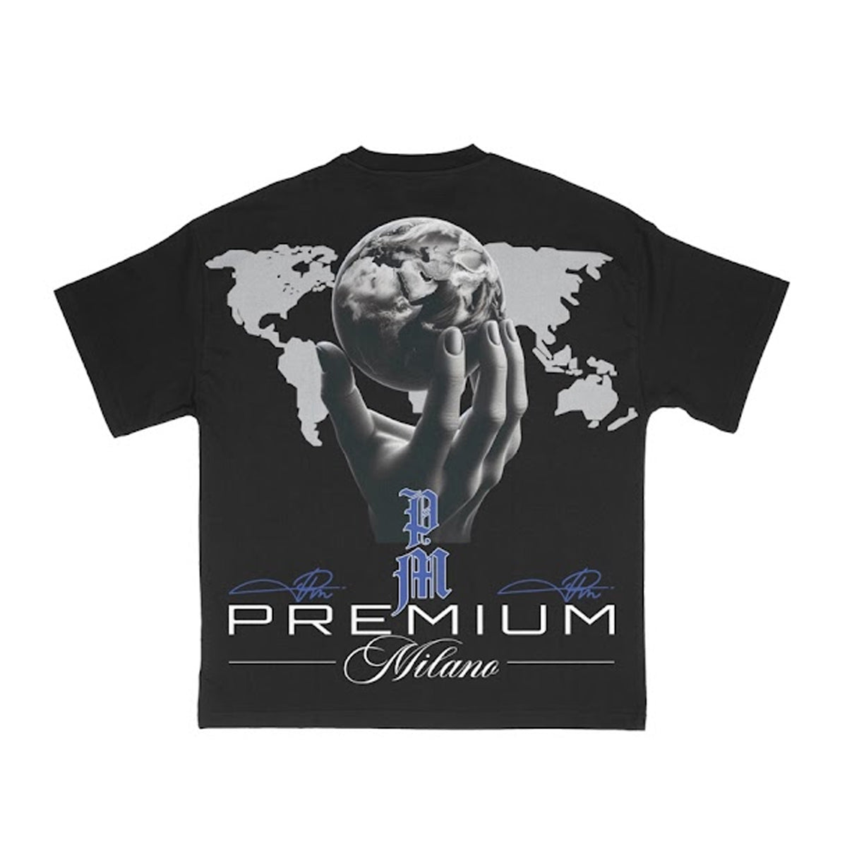 Premium Milano Mens One World Crew Neck T-Shirt S25331-16 Black