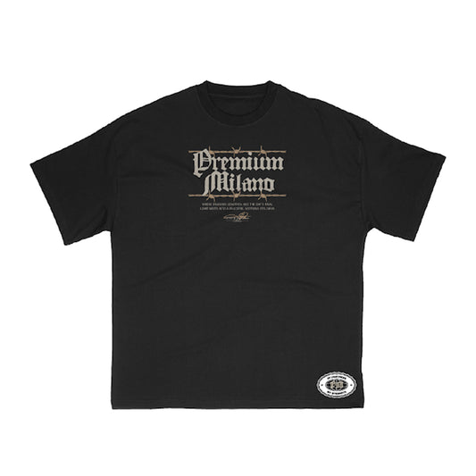 Premium Milano Mens Kiss Of Death Crew Neck T-Shirt S25331-22 Black