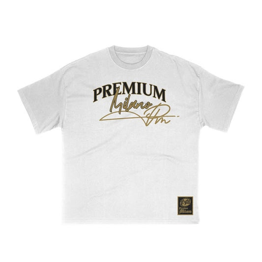Premium Milano Mens Premium Cognac Crew Neck T-Shirt S25415-13 White