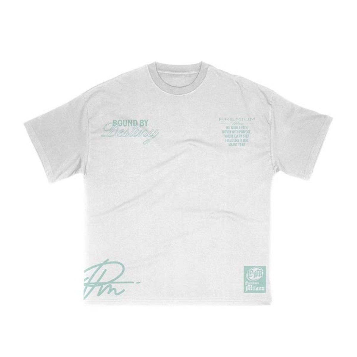 Premium Milano Mens Bound By Destiny Crew Neck T-Shirt S25415-21 White