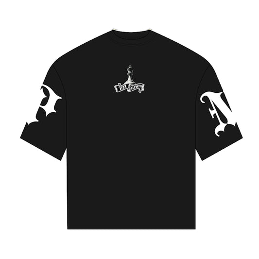 Premium Milano Mens Premium Checkmate Crew Neck T-Shirt S25415-46 Black