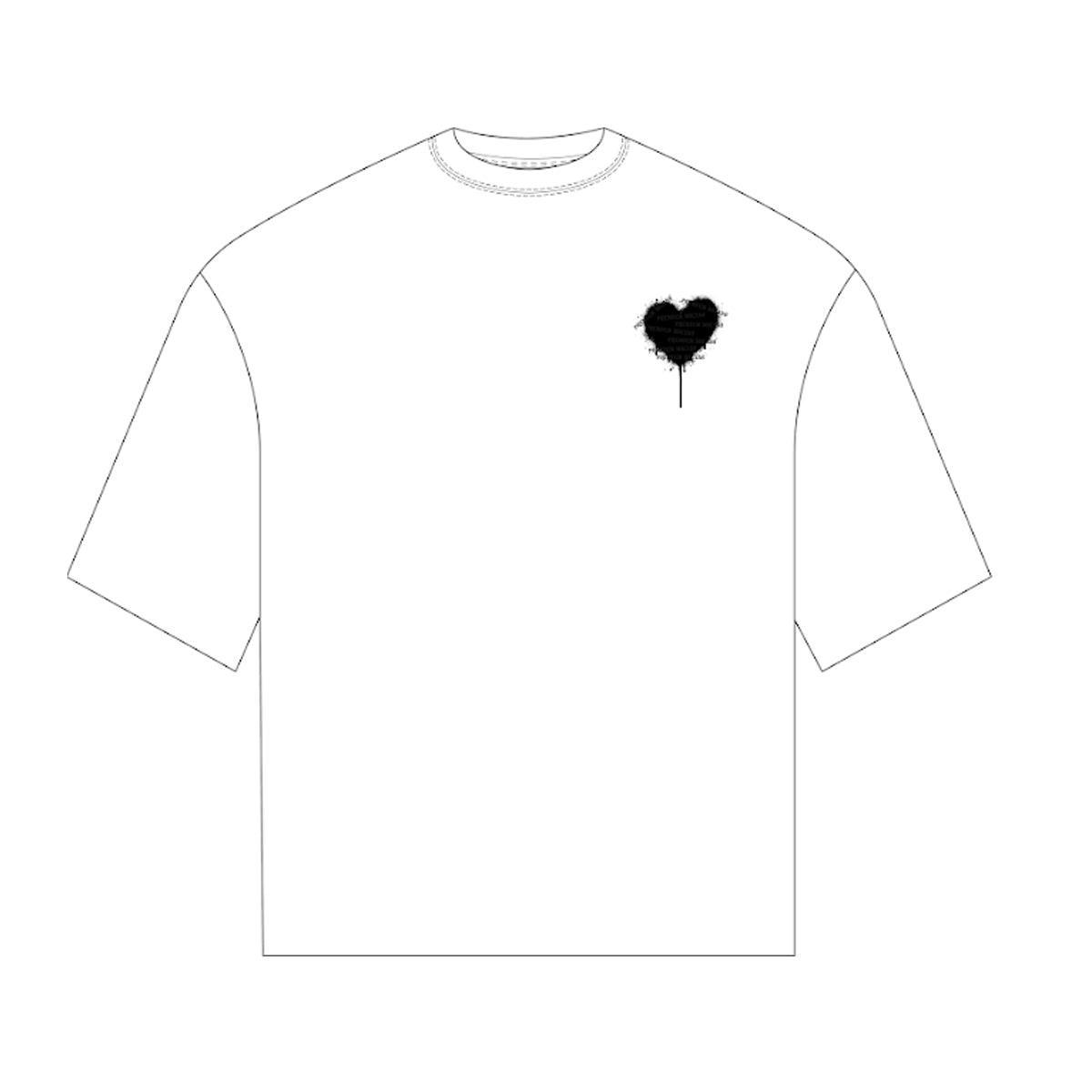 Premium Milano Mens Bleeding Heart Crew Neck T-Shirt S25415-53 White