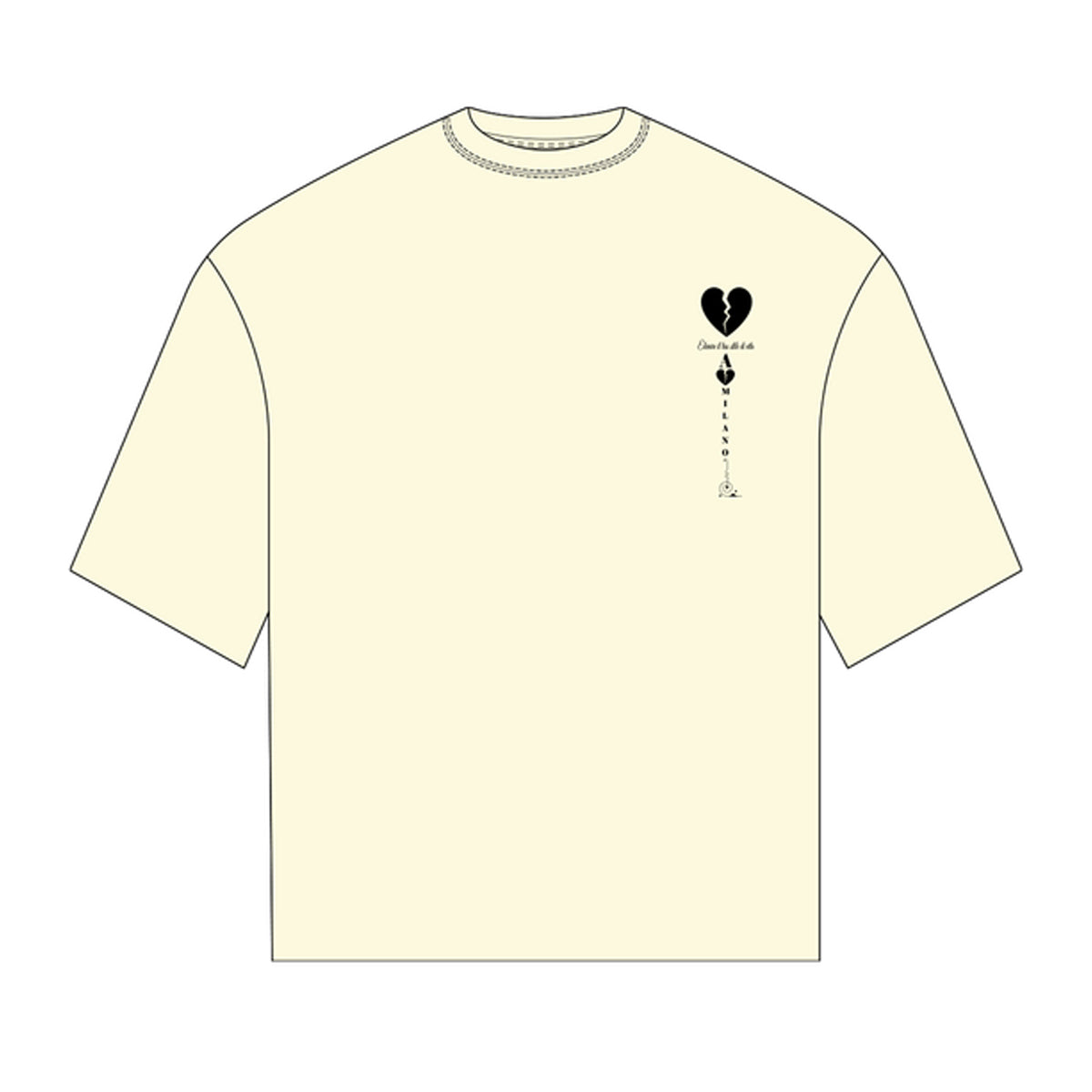 Premium Milano Mens Premium Love Card Crew Neck T-Shirt S2551-50 Cream