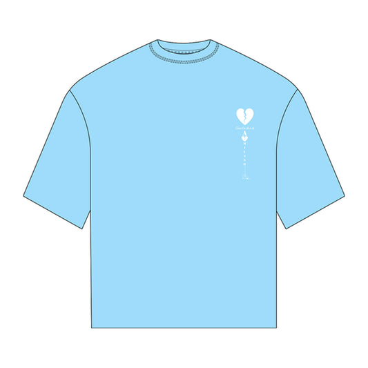 Premium Milano Mens Premium Love Card Crew Neck T-Shirt S2551-50 Sky Blue