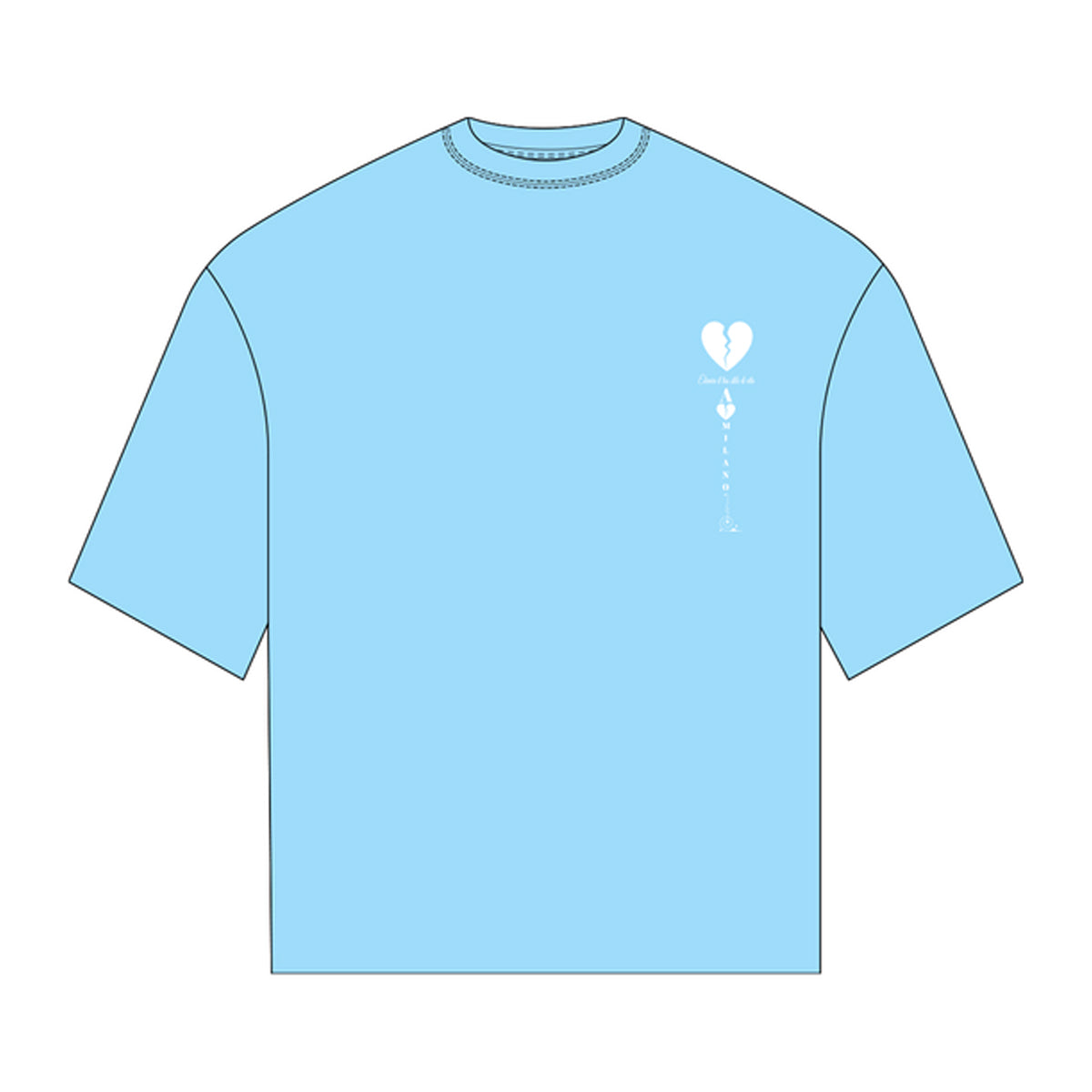 Premium Milano Mens Premium Love Card Crew Neck T-Shirt S2551-50 Sky Blue