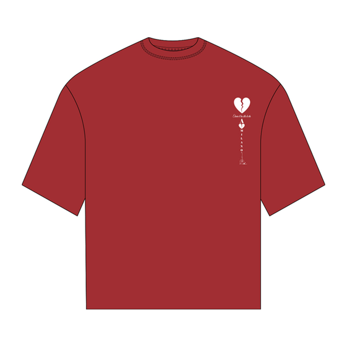 Premium Milano Mens Premium Love Card Crew Neck T-Shirt S2551-50 Wine