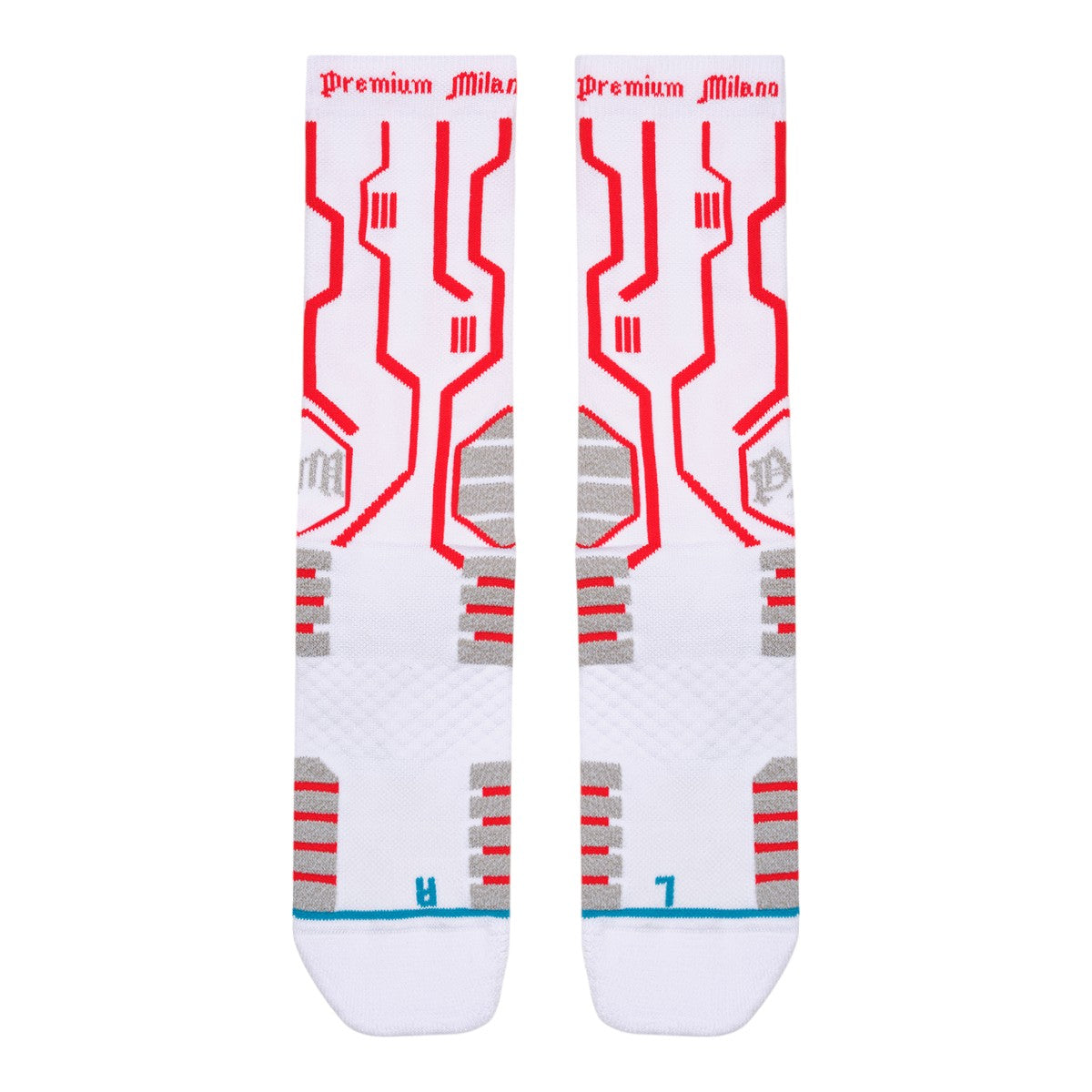 Premium Milano Mens Ellite Socks SXPM1974 White/Red/Gray