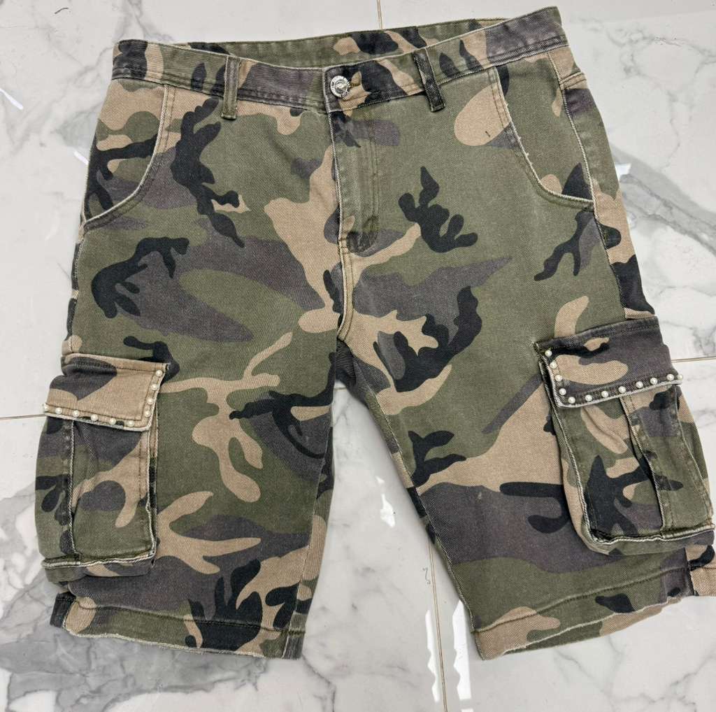 Premium Milano Mens Camo Cargo Shorts PMCGS26918 Camouflage